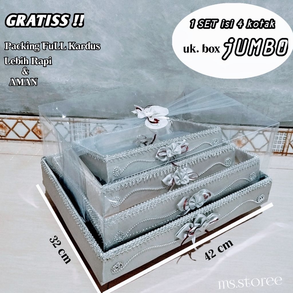 

Box Parcel Kotak Hantaran Seserahan Pernikahan Mewah Satu Set isi 4 Pcs