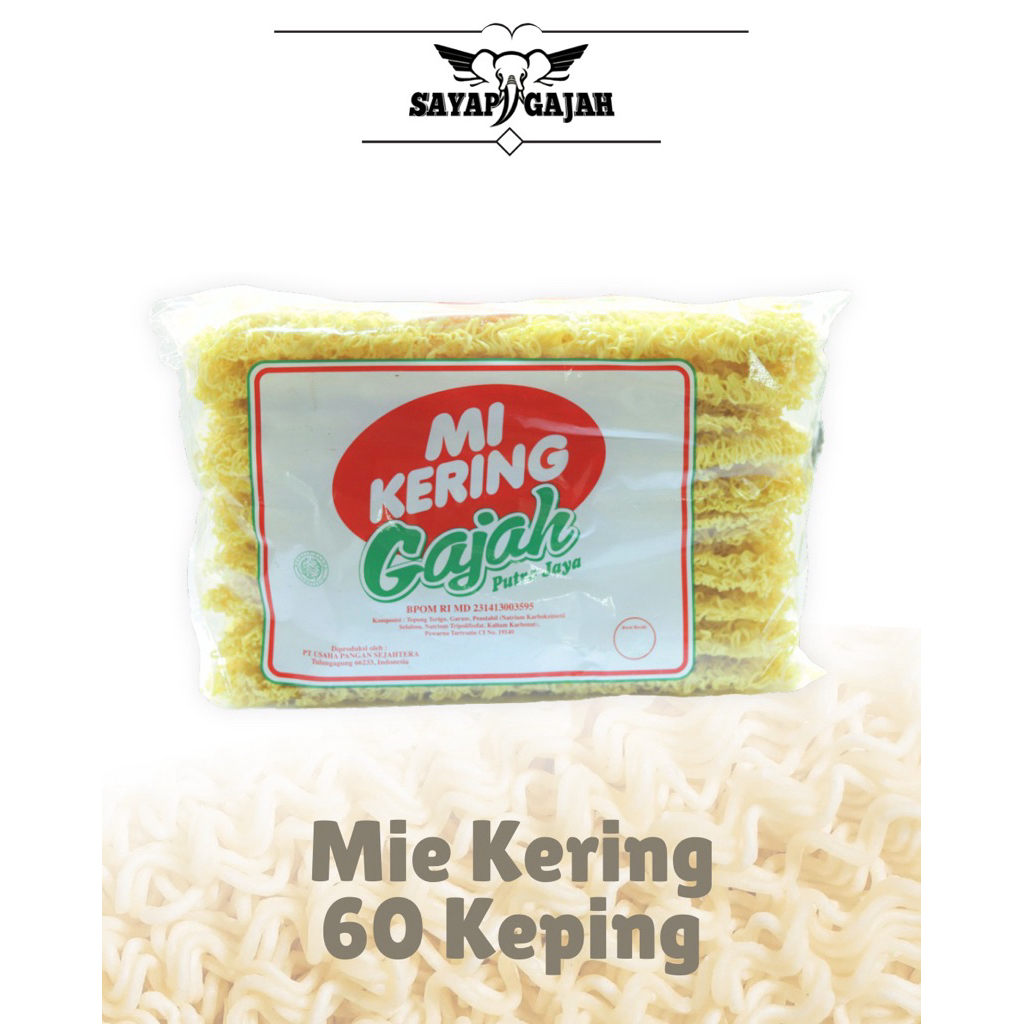 

Mie Kering Gajah 60 keping