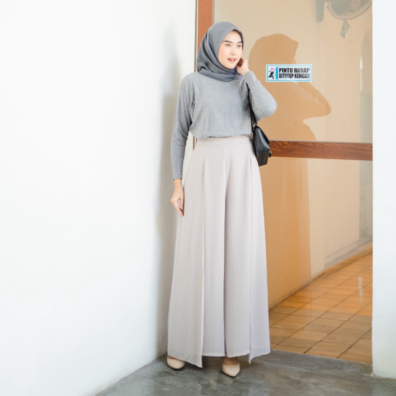 KODE S26O Celana Kulot Lurus Mozza Kulot Layer Kanan kiri  Celana Kulot Bahan Ceruti