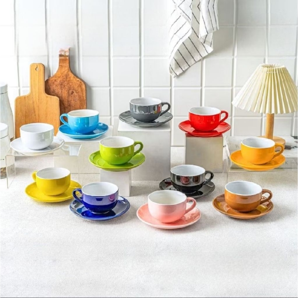 1 SET 6 PCS CANGKIR CAFE 220ML / CANGKIR LATTE / CANGKIR KOPI / CANGKIR KERAMIK / CANGKIR MATCHA / C