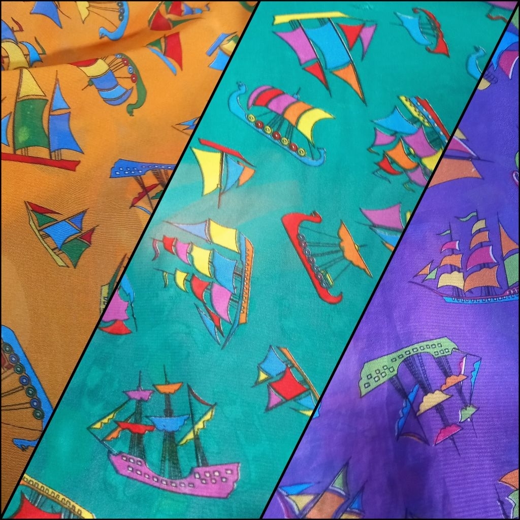 1/2 meter Kain Sifon (3 Warna) | Bahan Sifon | Kain Meteran | Sifon Motif | Bahan Import