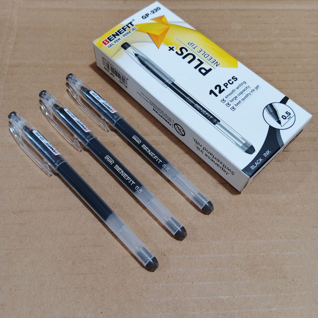 

1 Pcs Pulpen Gel Benefit PLUS Hitam