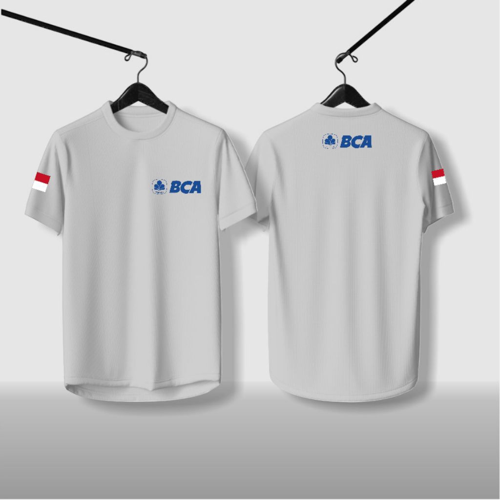 kaos Dryfit BCA - kaos bank Mega - kaos logo Mandiri - Kaos BRI - kaos BSI -kaos Dryfit BNI