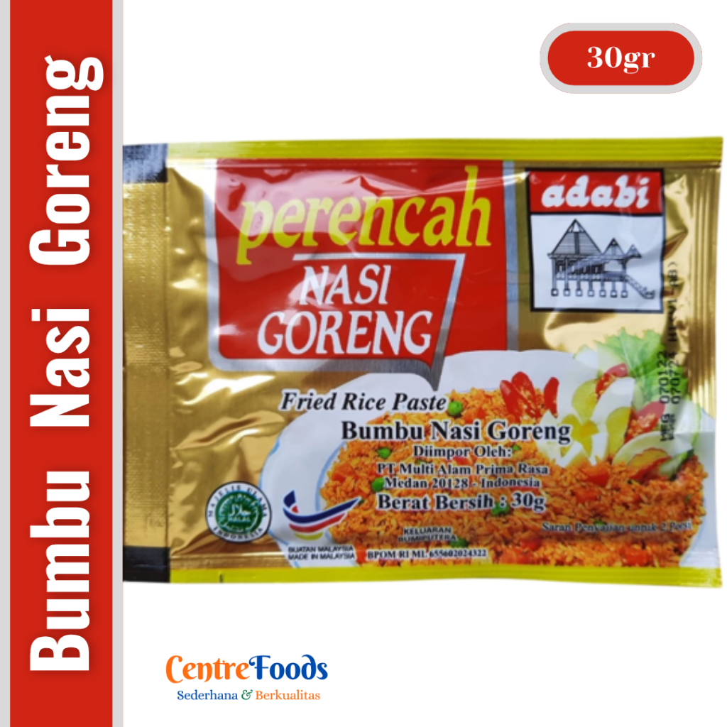 

Bumbu Perencah Nasi Goreng - Bumbu Nasi Goreng ADABI | 30gr [ Harga Per BKS ]