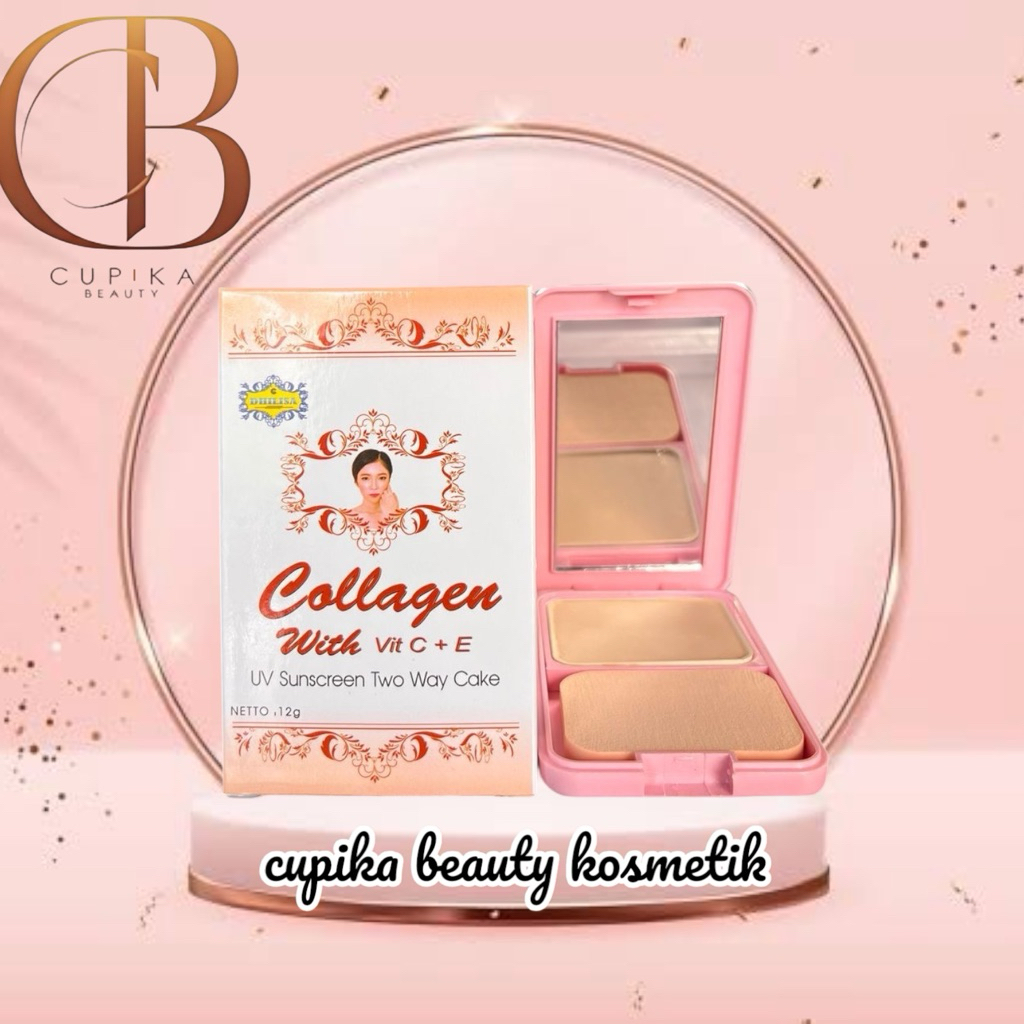 ci.z} DHILISA COLLAGEN TWO WAY CAKE + KACA BPOM - bedak padaT COLLAGEN