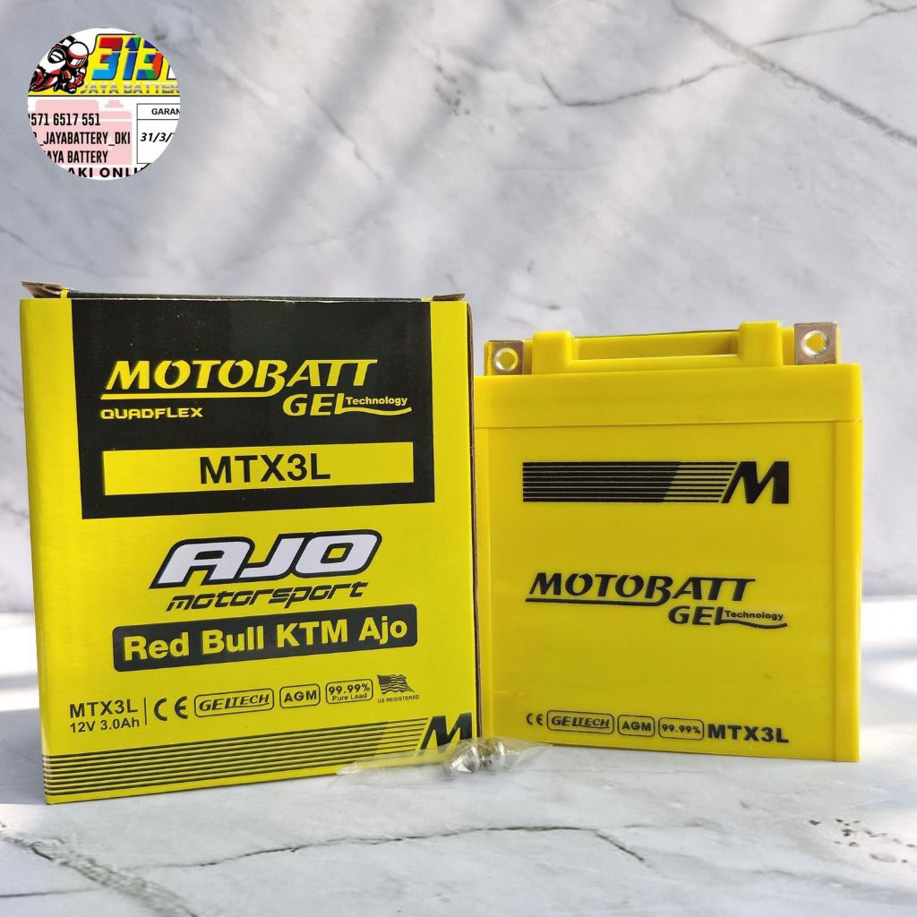 aki motor motobat mtx3L Honda NSR 150, kawasaki ninja 150, suzuki satria s , rx king 12 volt