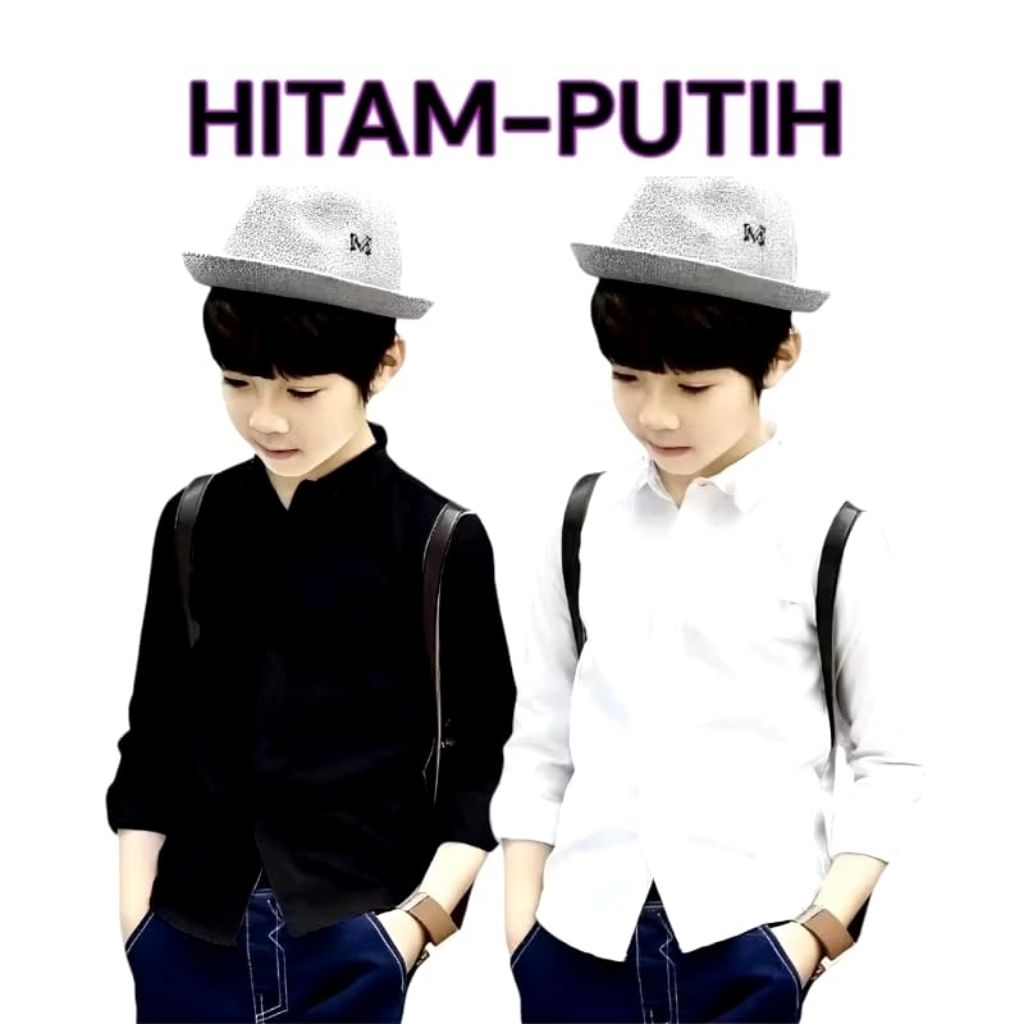 kemeja anak laki laki hem pria lengan panjang kemeja polos anak