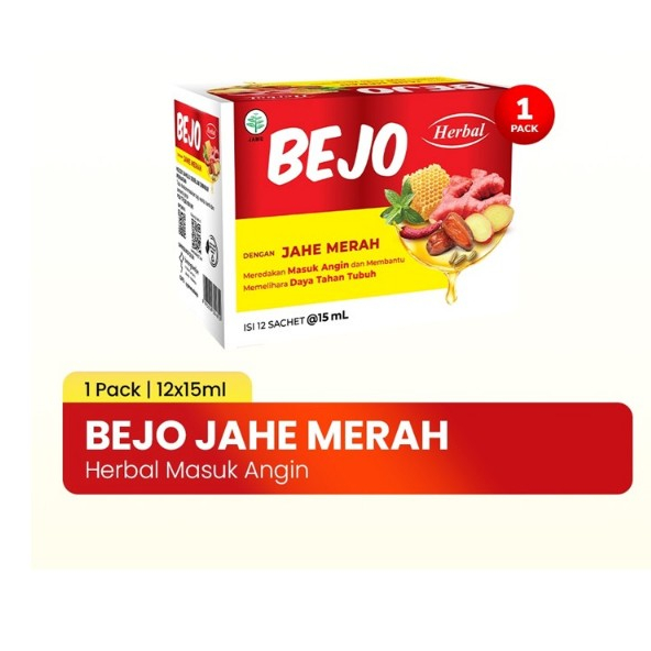 

Bejo Jahe Merah Sachet 1 Pack (12 Sachet)_obat masuk angin herbal halal