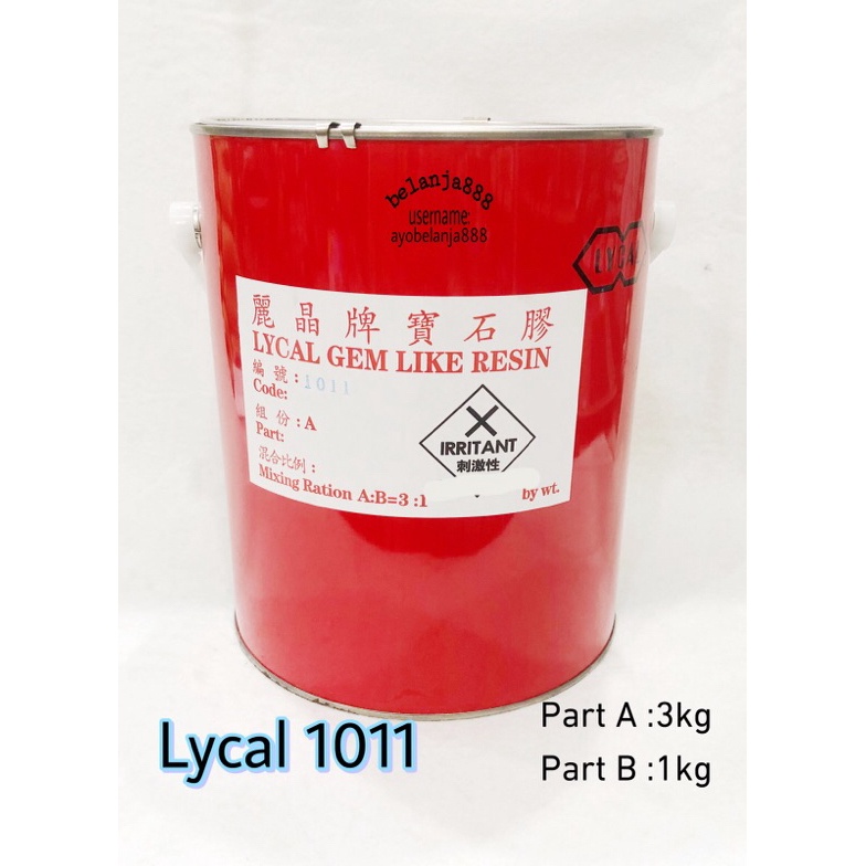 

Resin bening lycal keras 111 part A saja KODE I2S3