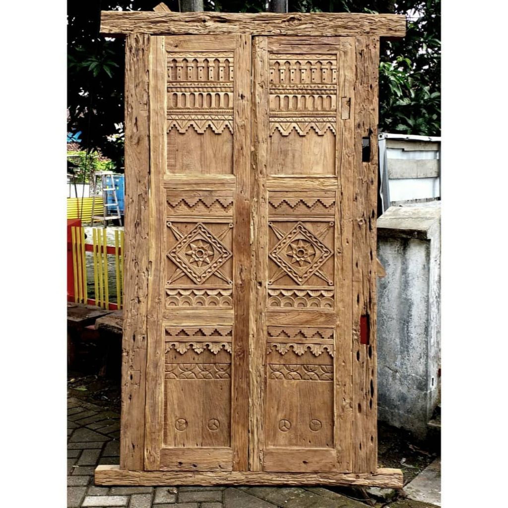 (Kayu Lama) Pintu gawangan kayu jati rustic antik