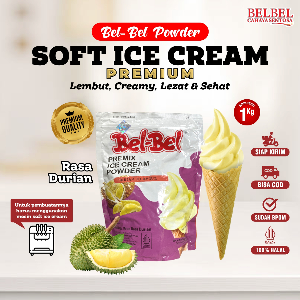 

Belbel Bubuk Ice Cream Rasa Durian Kemasan 1 Kg