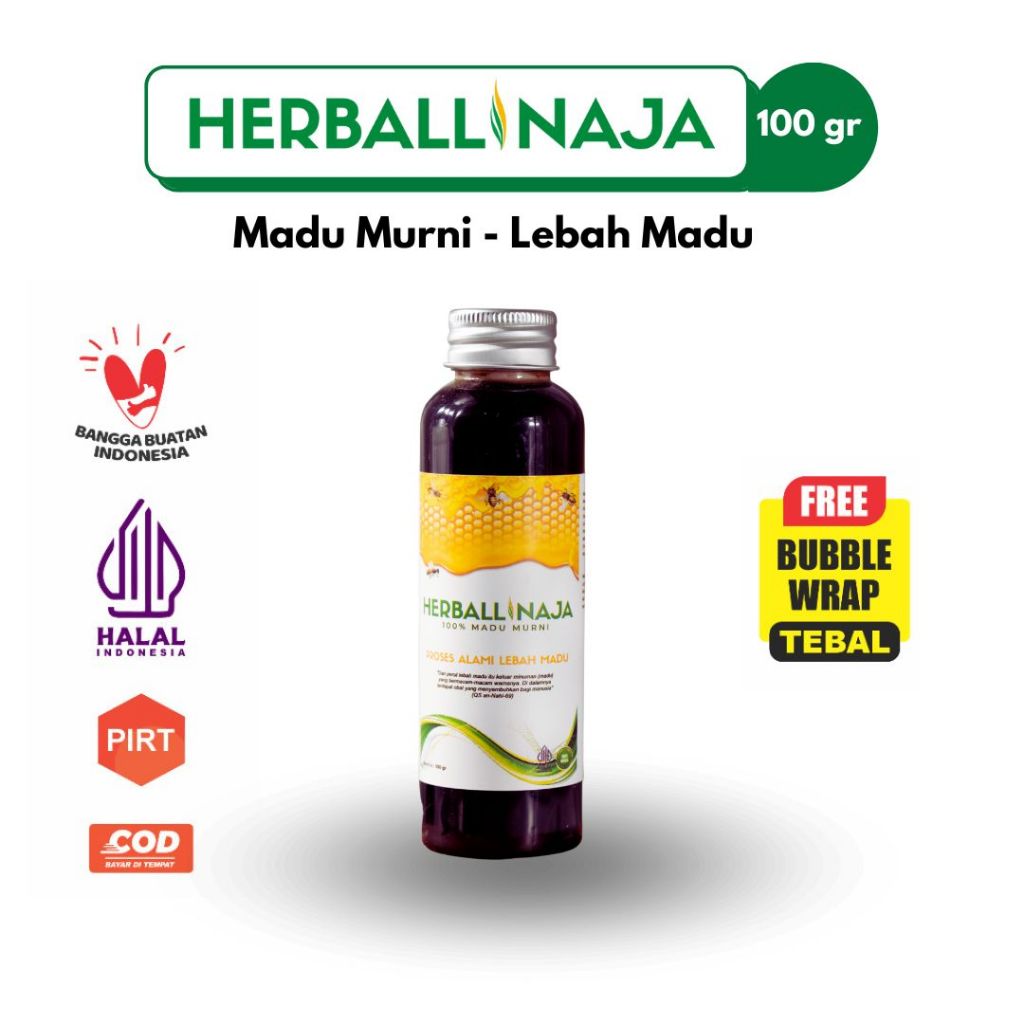 

MADU MURNI HERBALLINAJA 100% Alami & Asli dari Lebah Madu 100 ML - keisha_shop_23