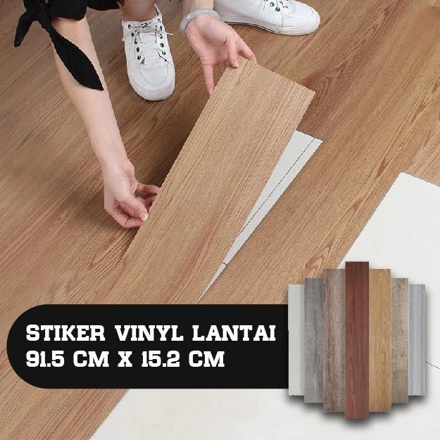 

PAKET HEMAT 10 LEMBAR | Stiker Lantai Vinyl Motif Kayu Dengan Lem Vinil Sticker Ukuran 91,4cm x 15,2 cm