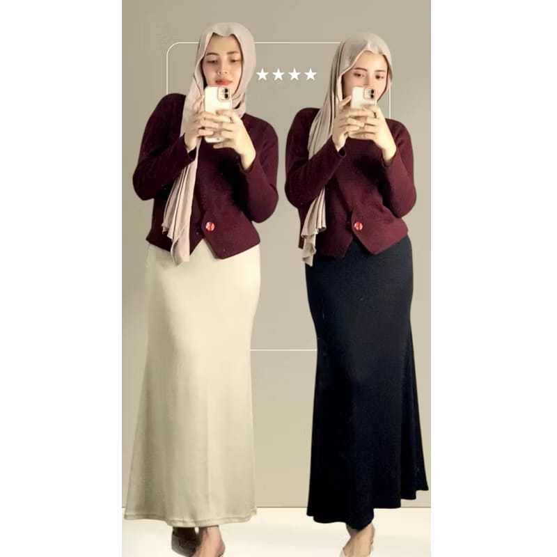 Rok Skirt Lunar Mermaid Duyung Wanita Kekinian Maxi Midi Bahan Scuba Elastis Melar VIRAL 2025.......
