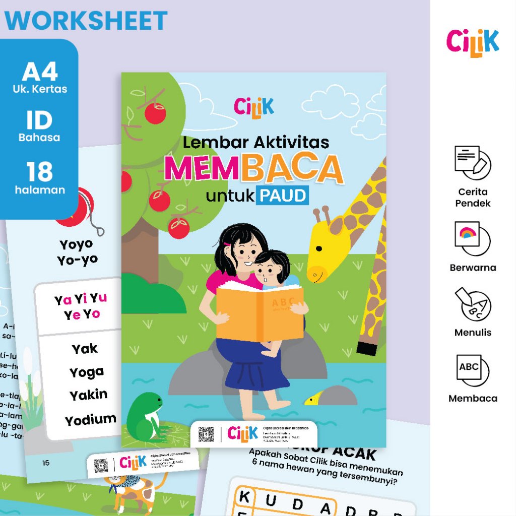 

[WORKSHEET] LEMBAR AKTIVITAS MEMBACA UNTUK PAUD