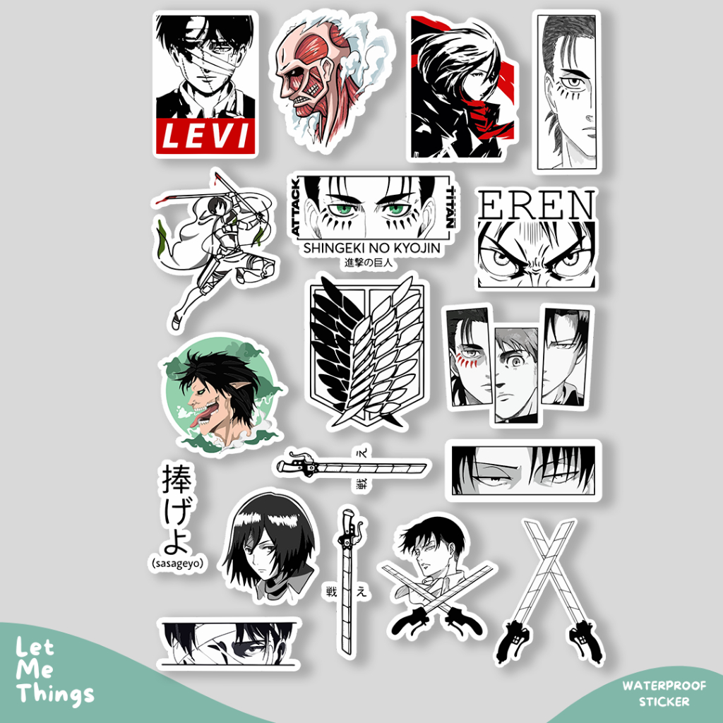 

Stiker anime Attack On Titan || Stiker helm case hp AOT