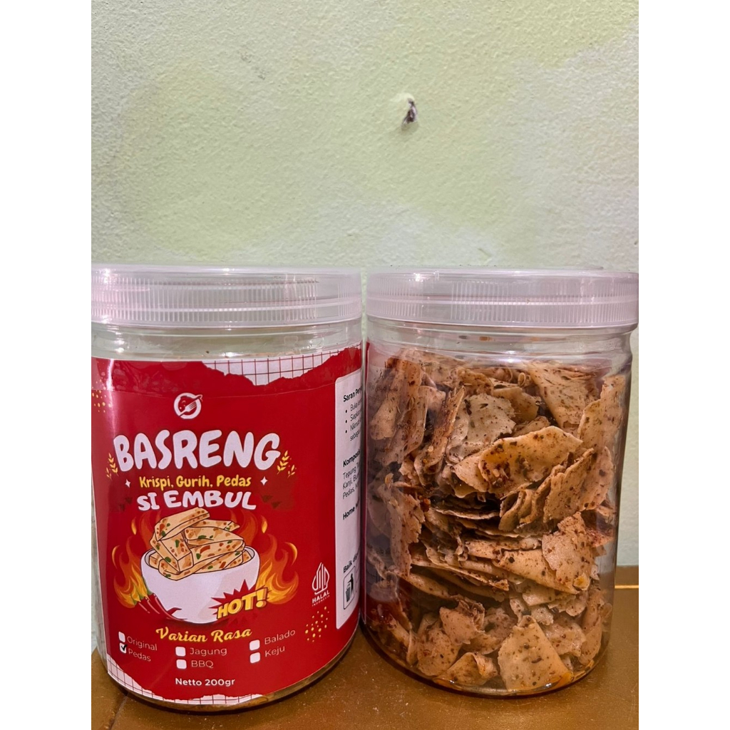 

Basreng si embul dengan varian rasa Pedas Asin