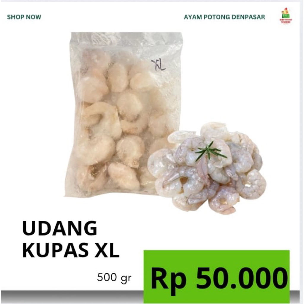 

FROZEN UDANG KUPAS XL 500gr
