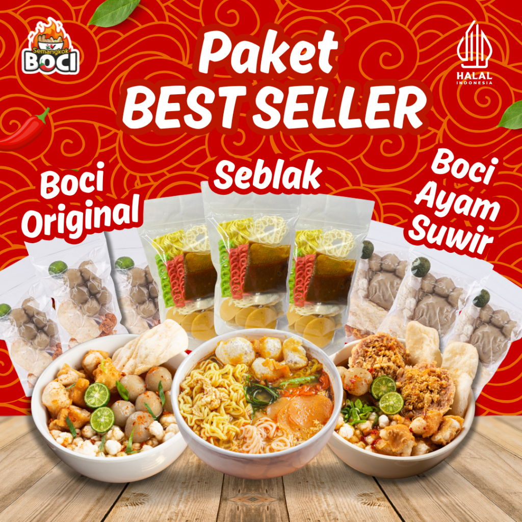 

PAKET BEST SELLER ( 3 BOCI ORI 3 BOCI AYAM 3 SEBLAK INSTAN) SEMANGKOK BOCI