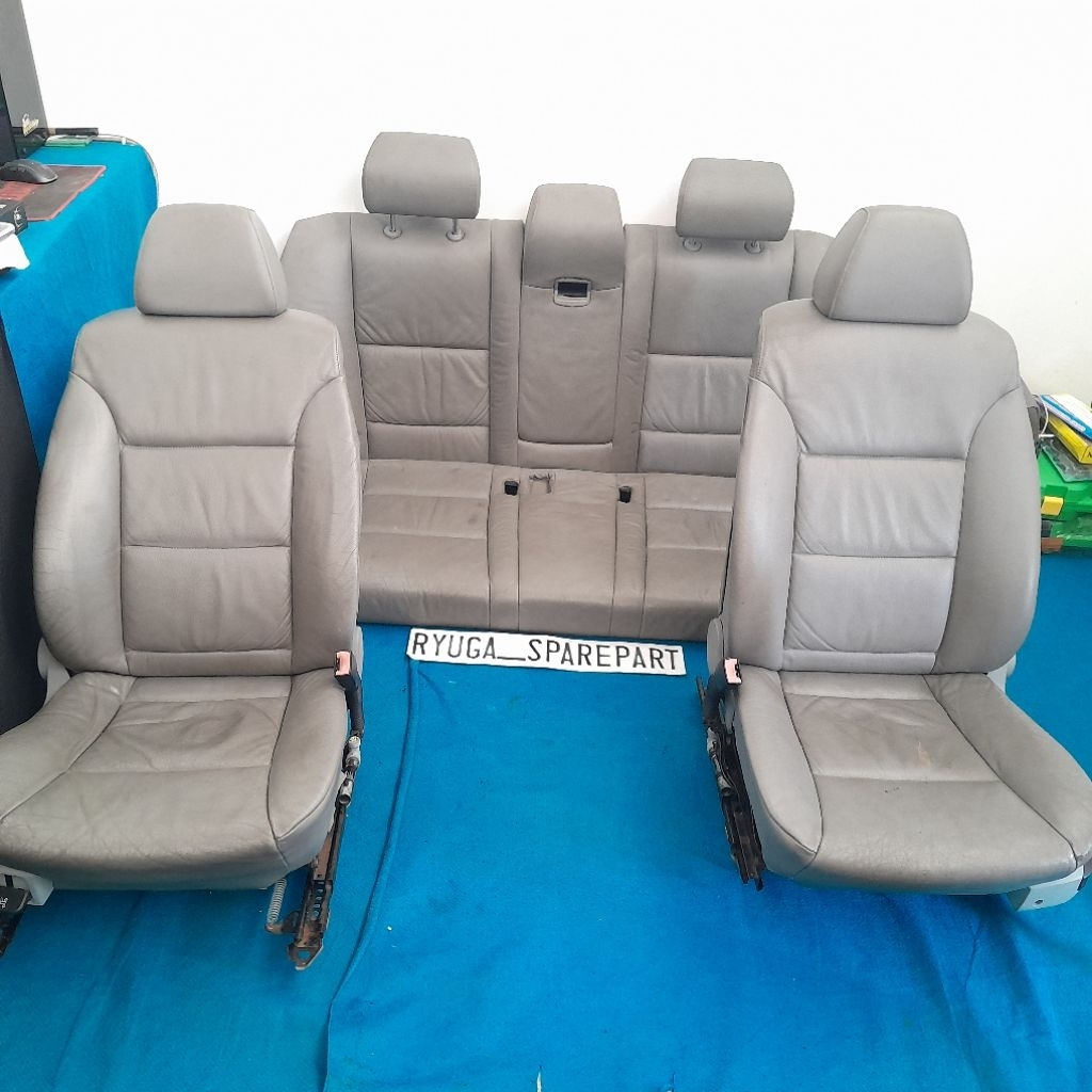 Paketan Jok electrik manual Kulit Abu-Abu Original BMW E60 Seri 5