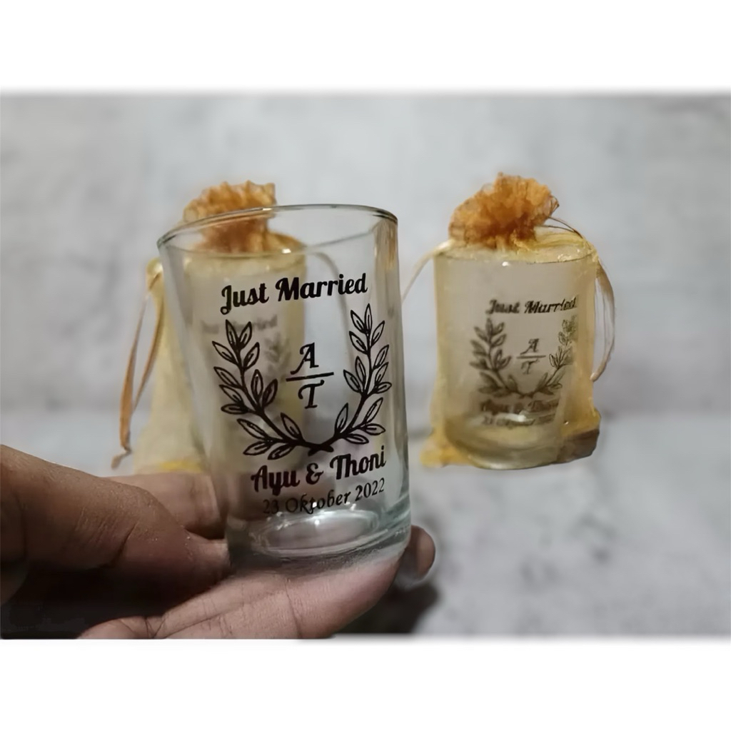 Souvenir Gelas h10 tile, souvenir gelas jamu, souvenir pernikahan gelas, souvenir gelas kopi, souven