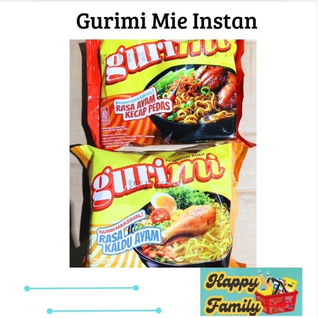 

Gurimi Mie Instan Rasa Kaldu Ayam & Ayam Kecap Pedas