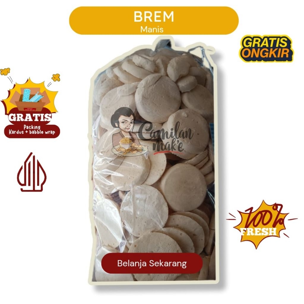

BREM ASLI | CAMILAN MAK'E | CEMILAN OLEH-OLEH | JAJANAN KHAS | SNACK KILOAN