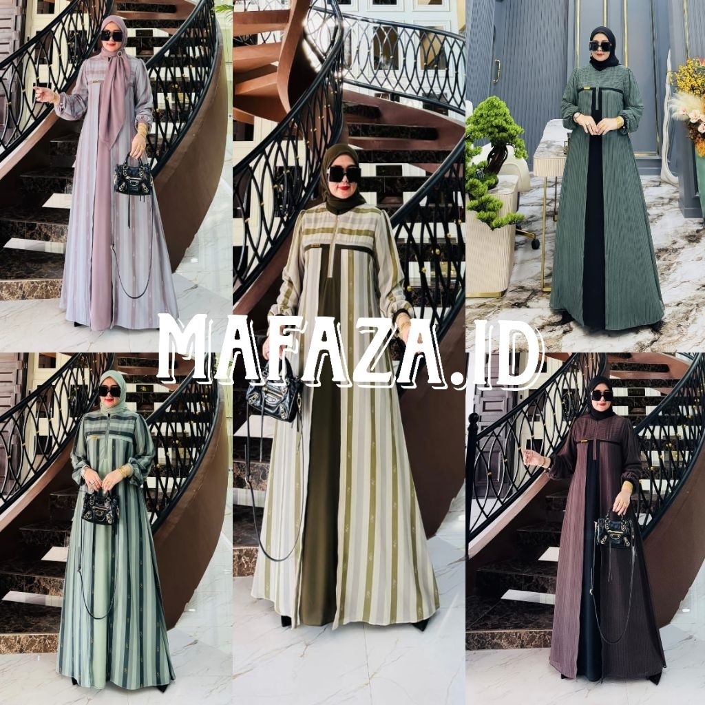 Gamis Syafeera Series Set Jilbab / Gamis Motif Terbaru original (by EL) / COD