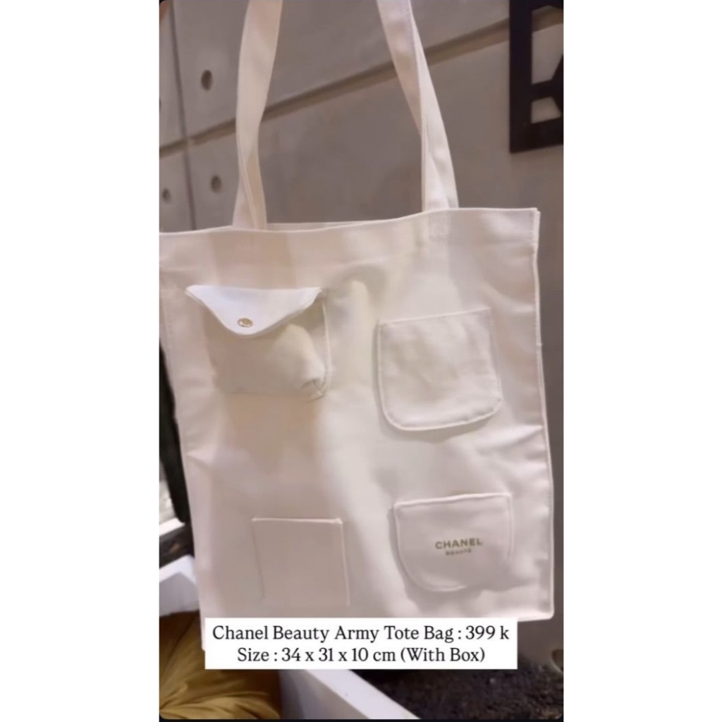 Ch4n3l Beauty Army Tote Bag (White)
