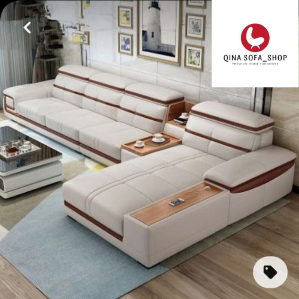 IDEA-Sofa L Shape Sofa Super Empuk Full Busa Super Royall  Berbahan Kulit Oscar Berkualitas Premium