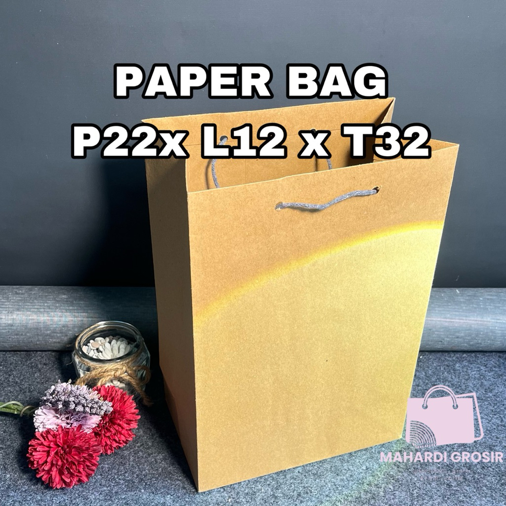 

tas kertas 22x12x32 coklat polos / paper bag/ tas souvenir pernikahan / tas asul asul murah