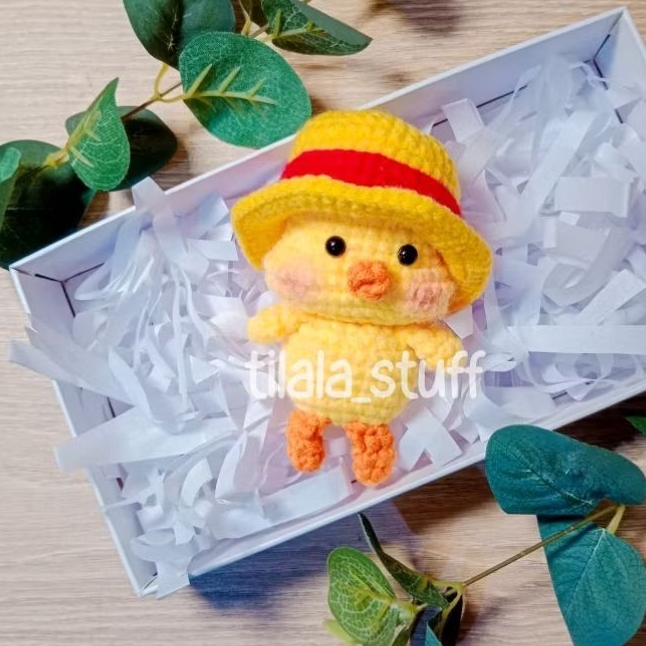 tilalastuff|Ganci crochet Ayam topi Luffy|Ganci ayam|Little chick Luffy hat