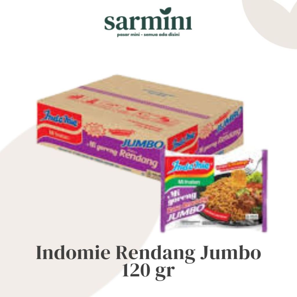 

Indomie Goreng Rendang Jumbo 120gr 1 Dus isi 24 pcs