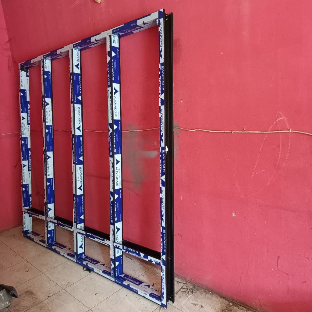 kusen aluminium 3" warna hitam coklat putih