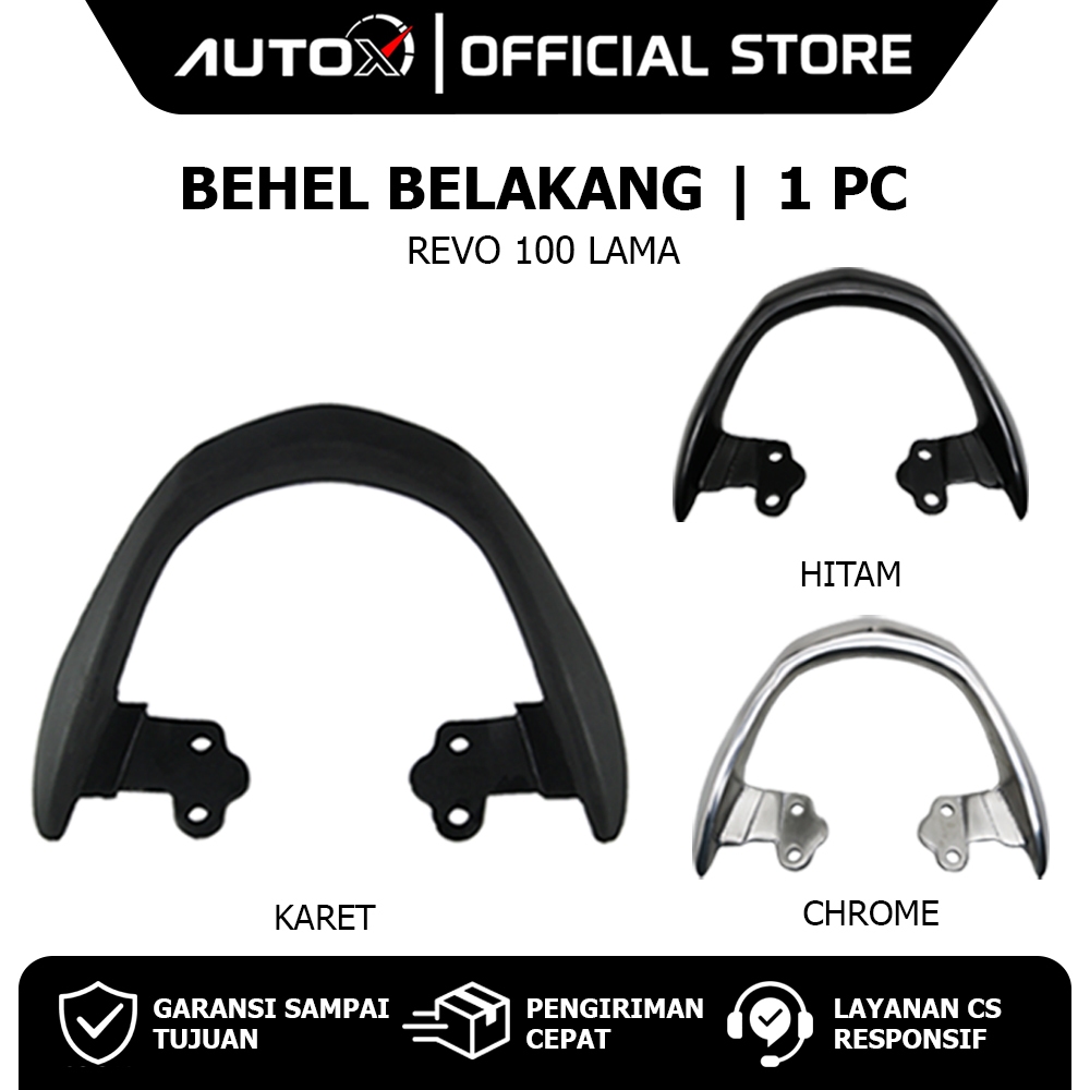 Behel Belakang Revo 100 Lama Old Variasi Karet Alumunium Hitam Chrome Begel Pegangan Tangan Bracket 