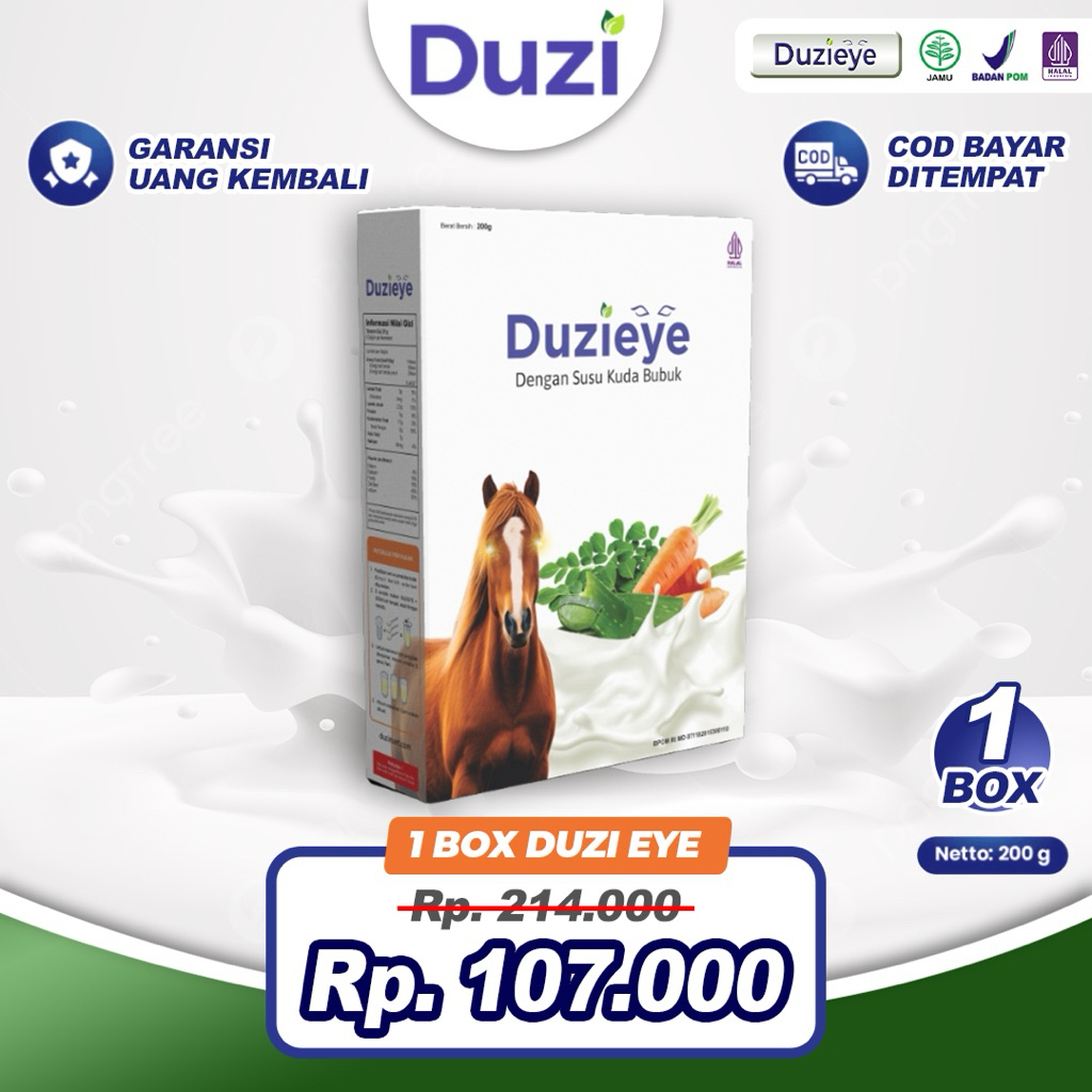 

Duzi Eye Susu Kuda Diformulasikan Untuk Kesehatan Mata Minus, Kering, Lelah, Katarak Original 100% Paket 1 Box