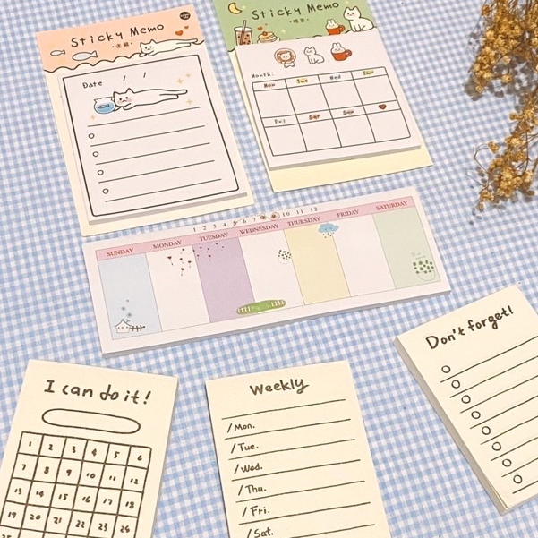

Weekly Planner Aesthetic Korean Planner Sticky Notes • Kiku Stuffs