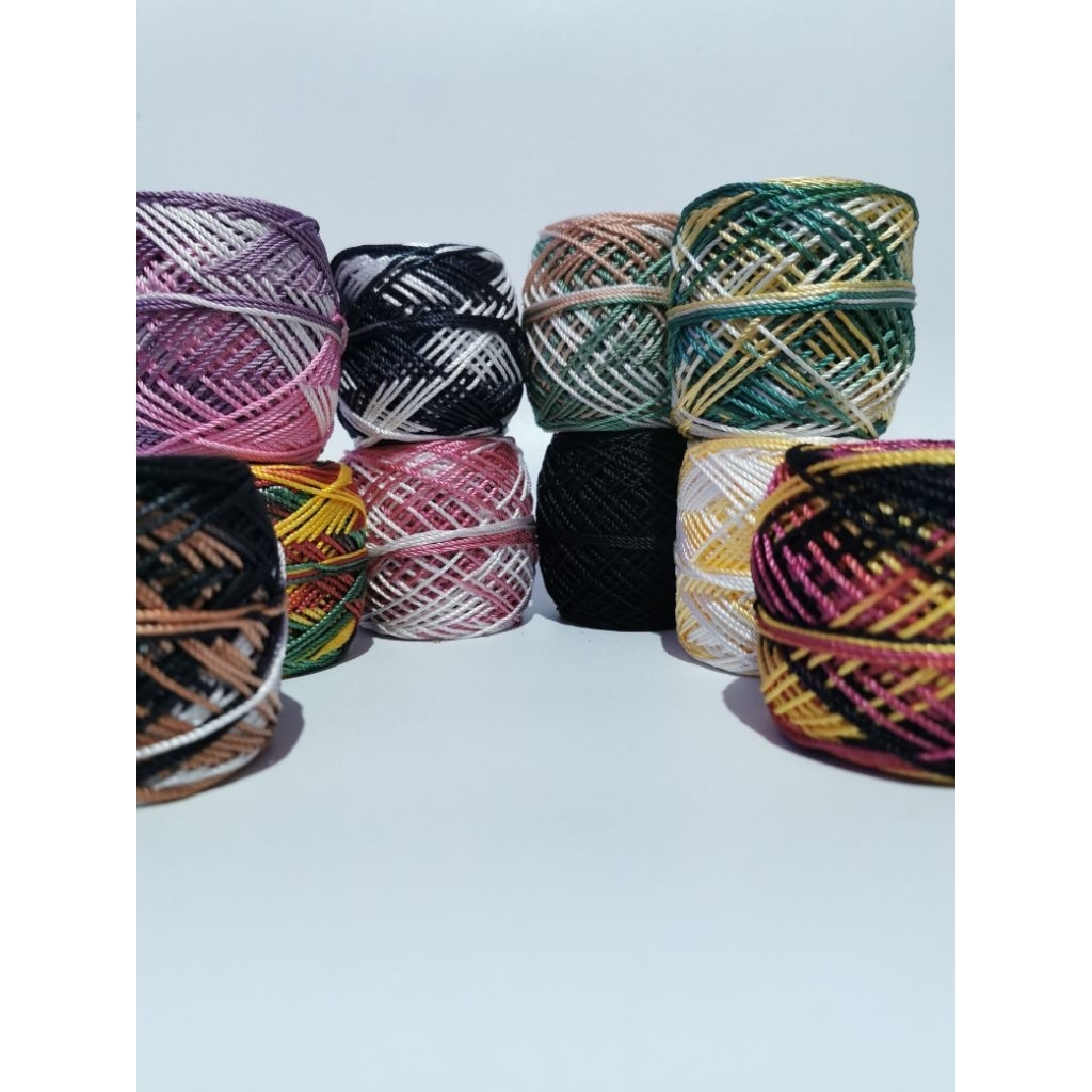 Benang Rajut Nilon Gradasi D27 Kilap | Yarn Nylon Tebal Anti Bulu | Benang Crochet Kuat Cocok Tas