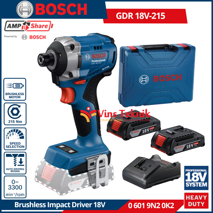Mesin Obeng Impact Baterai 18V Brushless Impact Driver GDR18V-215 BOSCH GDR 18V-215
