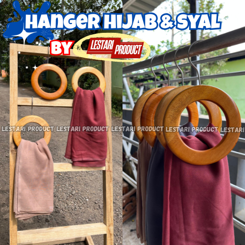 Hanger Kayu Bulat - Hanger Hijab - Hanger Kayu - Hanger Bulat - Hanger Hijab Paris - Hanger pashmina