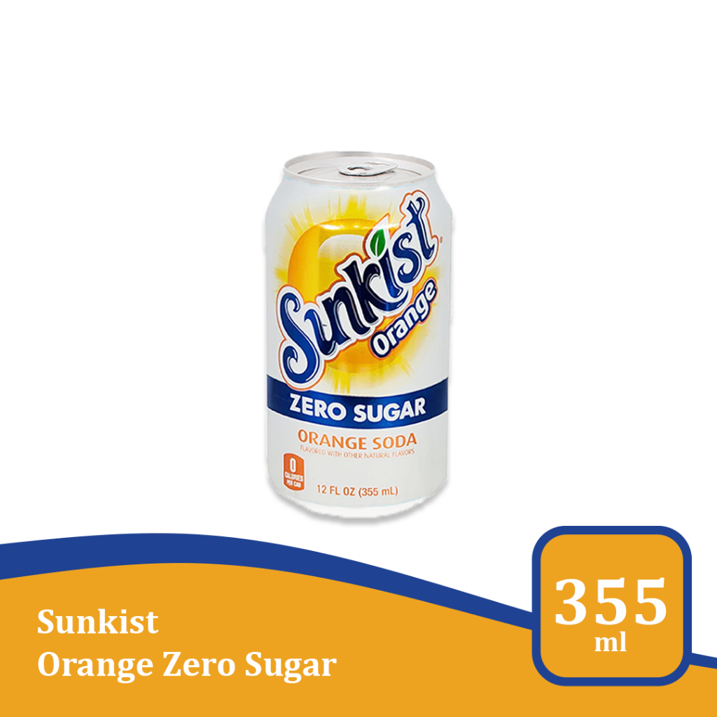 

Sunkist Orange Zero Sugar 12 fl oz - Minuman impor USA