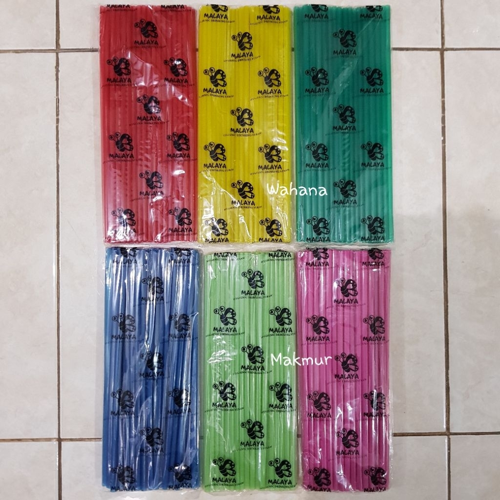 Sedotan Pipet Es/ Sedotan minuman plastik warna