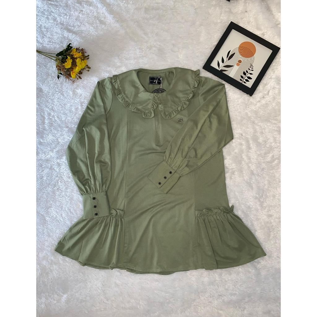 Tunik rayon twill premium tebal jumbo ld 110 / tunik wanita polos rayon