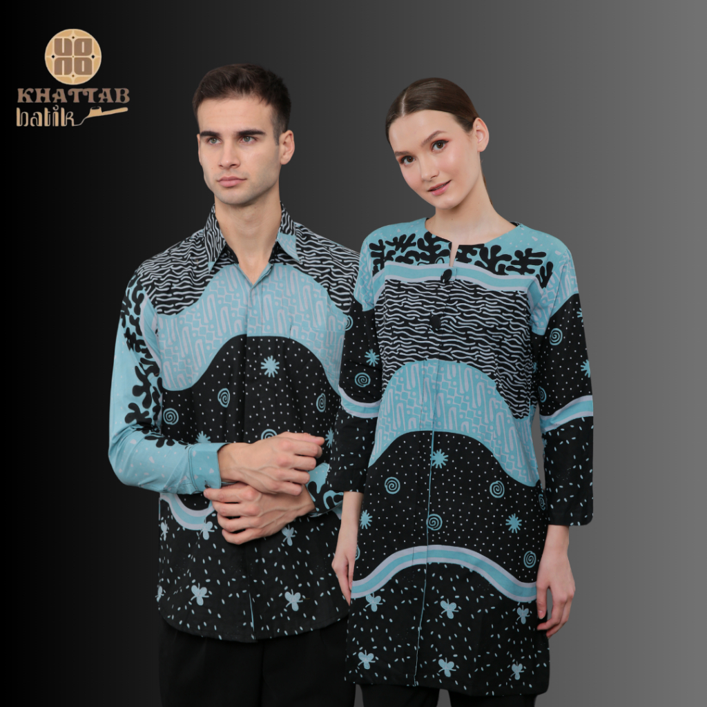 Khattab Batik Couple- Baju Batik Pasangan Premium Mewah Elegan Bahan Katun