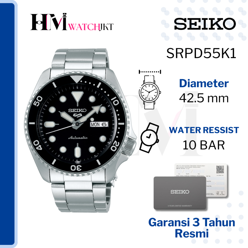 SEIKO 5 Sport SRPD55K1 Jam Tangan Pria Original Analog Automatic Diver Antiair