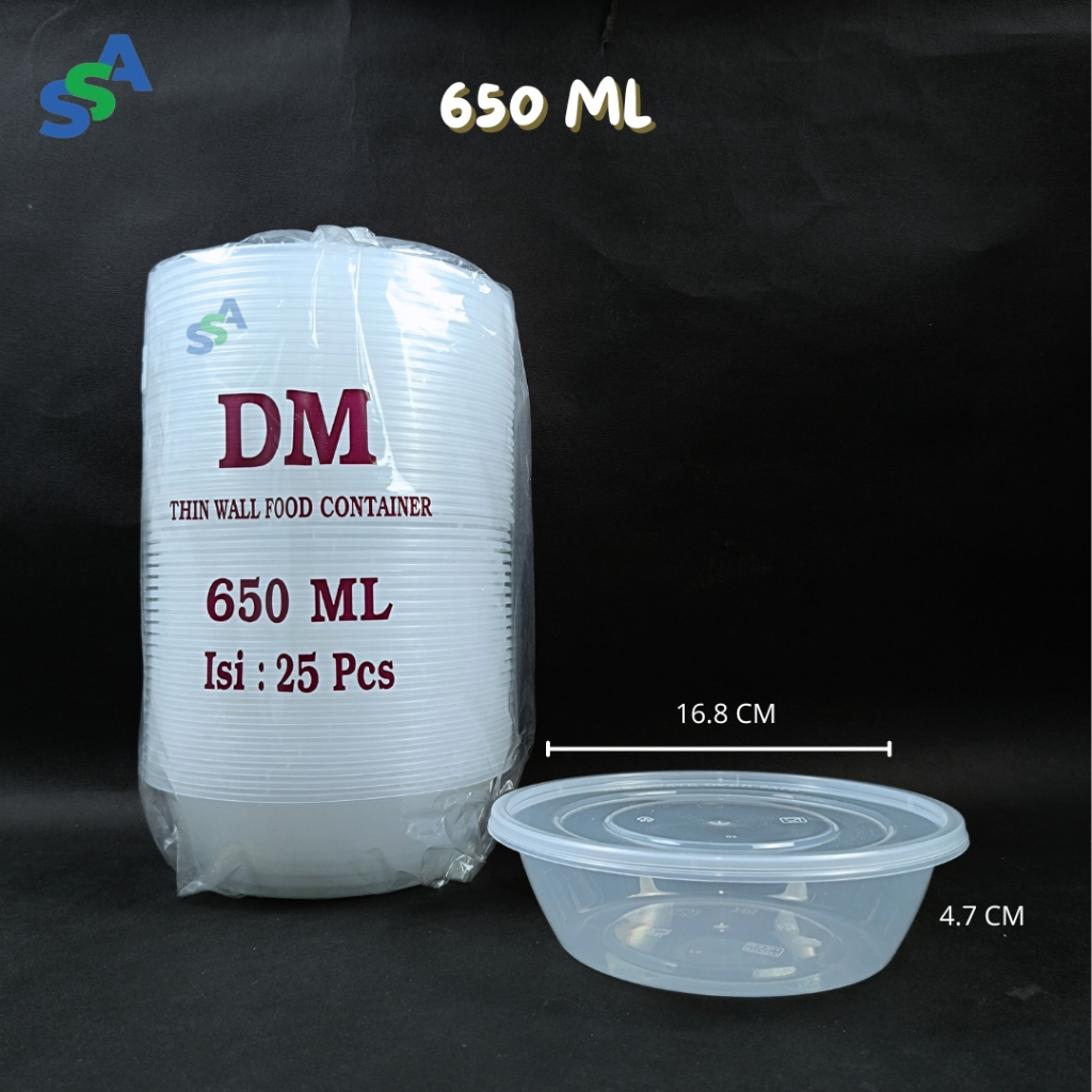 THINWALL DM ROU 650 ML ISI 25 PCS / THINWALL MANGKOK / FOOD CONTAINER ROUND