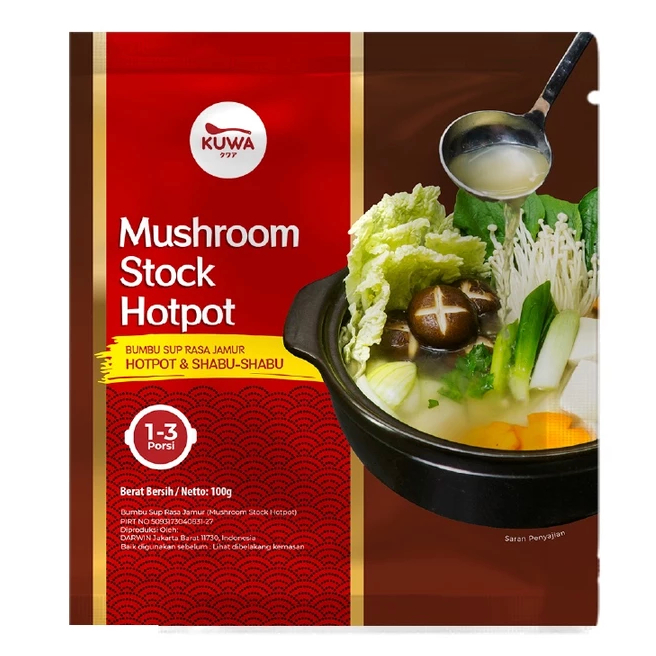 

Kuwa Mushroom Stock Hotpot Kaldu Jamur 100gr Hotpot Kuah Steamboat Instan
