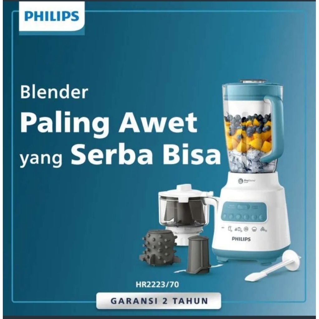 BLENDER PHILIPS SERIES 5000 HR2223/70 Blender 4IN1 Blender multifungsi JUS,CHOPPER, SAMBIL MAKER,PEN