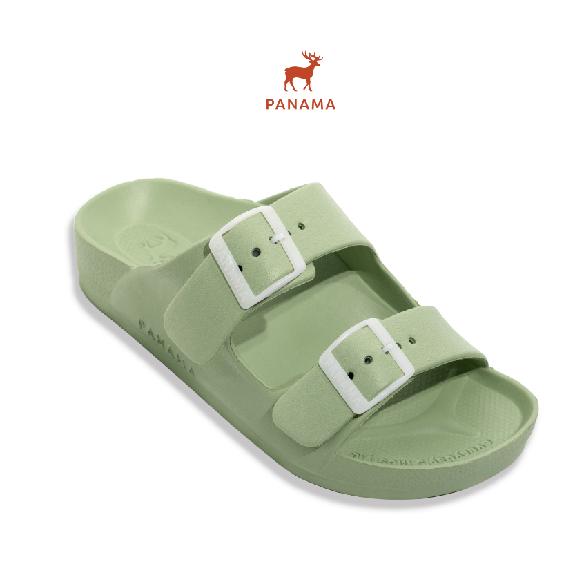 Panama Tabby 09 Sage - Sandal Selop Karet Wanita Sendal Gesper Cewe Hijau Tosca