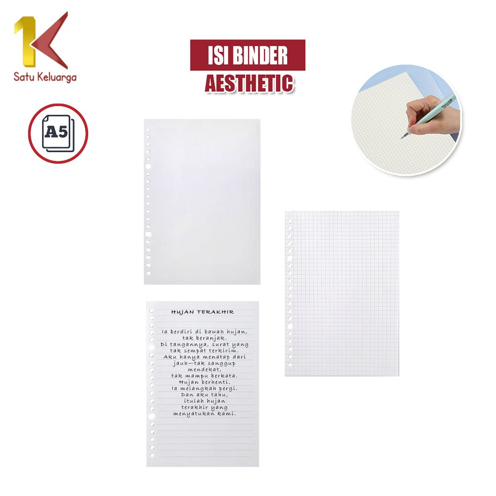 

Satu Keluarga Loose leaf A5 Isi Ulang 60 Lembar A106 Refill Notebook Alat Tulis Stationery Serbaguna